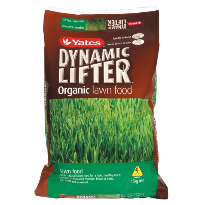 yates dynamic lifter organic lawn food 15kg