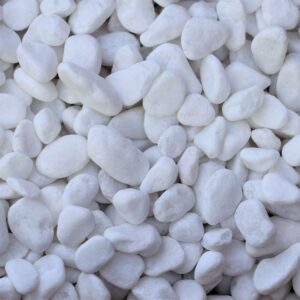 Snow white pebbles  scaled