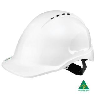 Maxisafe Maxiguard White Vented Hard Hat, sliplock harness